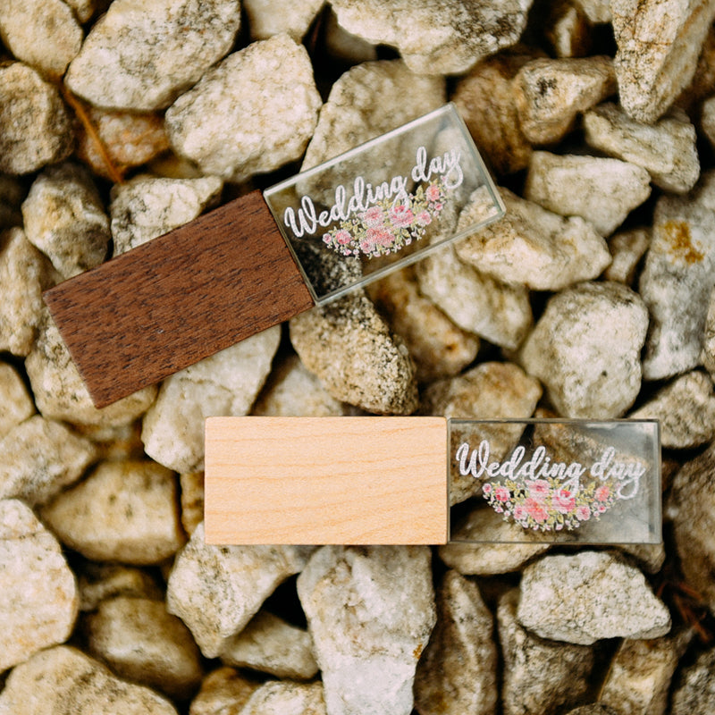 Stick Crystal Lemn USB 3.2