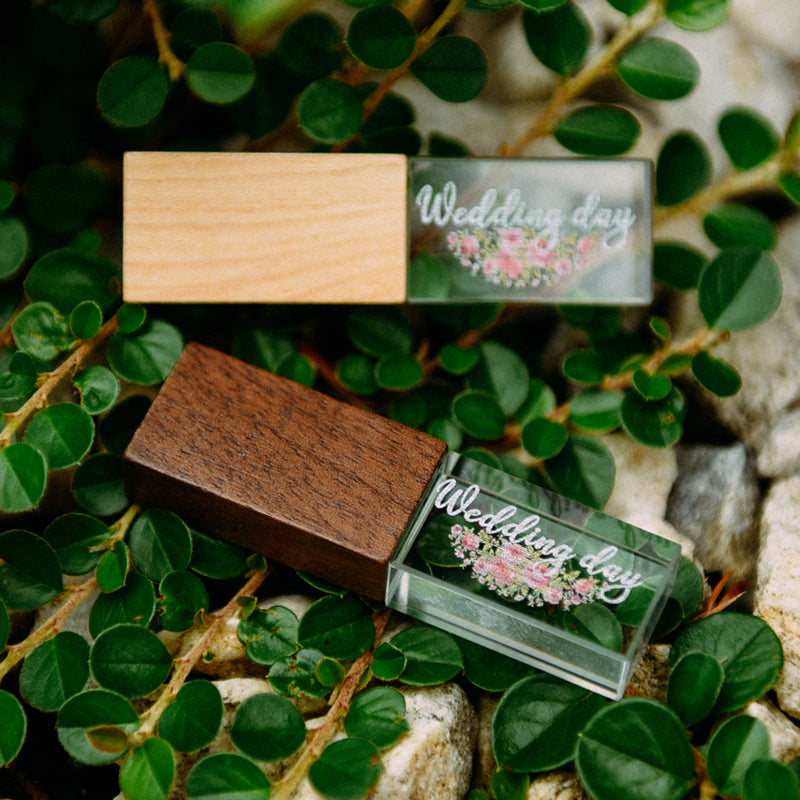 Stick Crystal Lemn USB 3.2