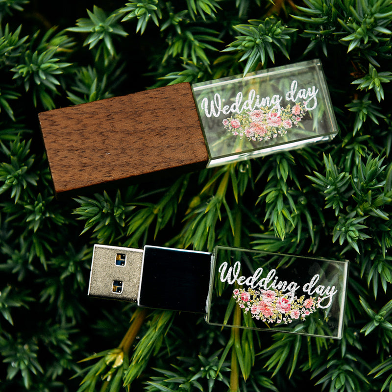 Stick Crystal Lemn USB 3.2