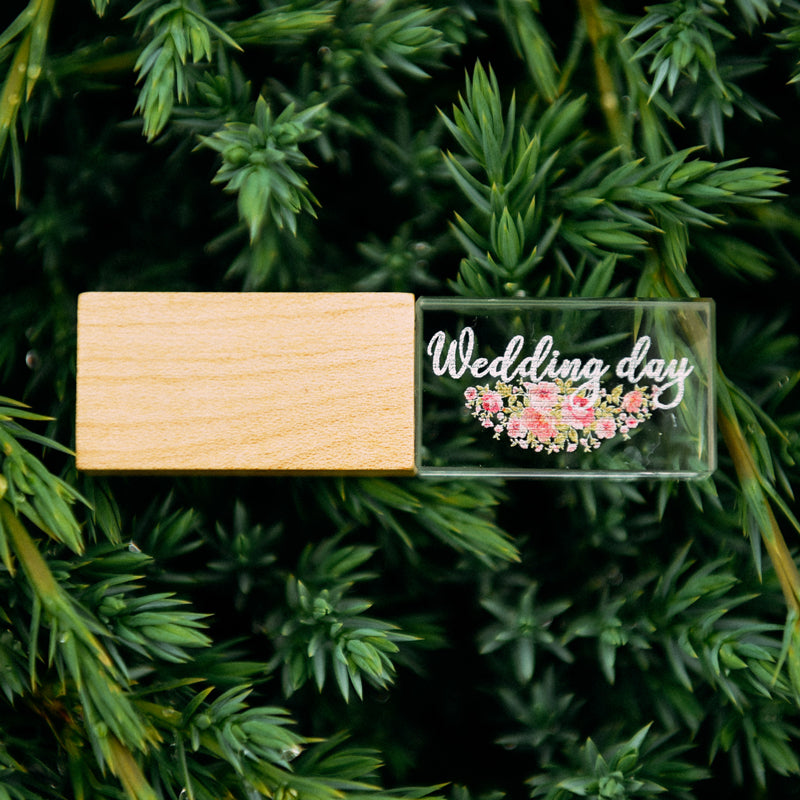 Stick Crystal Lemn USB 3.2