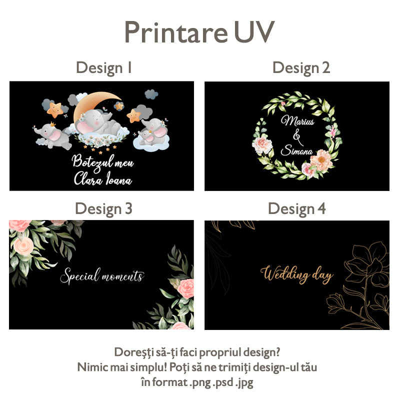 Cutie din lemn pentru stick și poze cu capac din plexiglas