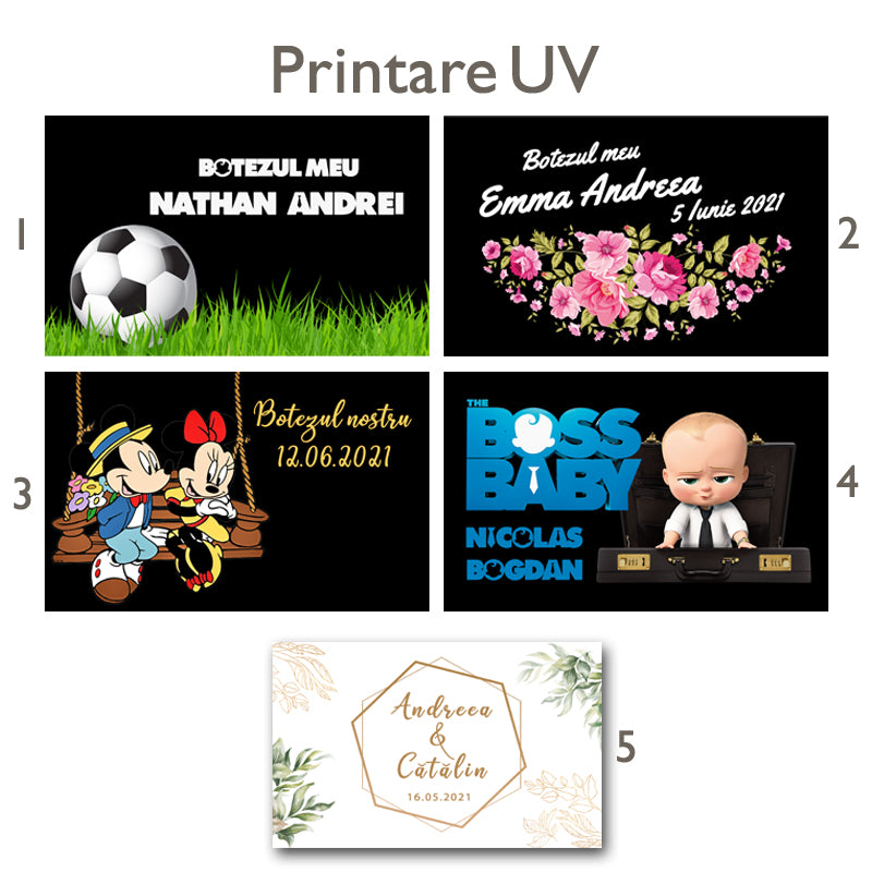 Cutie din lemn personalizata botez