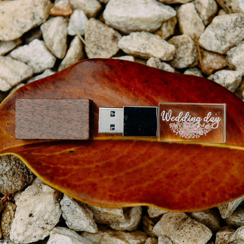 Stick Crystal Lemn USB 3.2